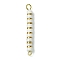 Natural Howlite & Electroplated Synthetic Non-magnetic Hematite Heishi Connector Charms, with 304 Stainless Steel Double Loops, Golden, 38x4x4mm, Hole: 3mm and 1.8mm