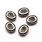 Brass Beads, Cadmium Free & Nickel Free & Lead Free, Flat Oval, Gunmetal, 8x6.5x3mm, Hole: 4mm