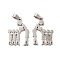Non-Tarnish Mother's Day/Teachers' Day 201 Stainless Steel Pendants, Mother with Son/Teacher with Students Charms, Stainless Steel Color, 26.5x19.5x1.4mm, Hole: 6.5x3.3mm