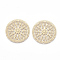 Brass Filigree Joiners Links, Etched Metal Embellishments, Cadmium Free & Nickel Free & Lead Free, Flat Round, Matte Gold Color, 30x0.3mm, Hole: 1.2mm