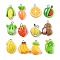 Opaque Resin Pendants, Imitation Vegetable & Fruit, with Platinum Tone Iron Loop, Mixed Shapes, 20~28.5x14~20x3~7.5mm, Hole: 2mm