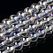 Electroplate Transparent Glass Beads Strands, AB Color Plated, Round, Clear, 9.5~10mm, Hole: 1.5mm, about 40~42pcs/strand, 14.76~15.12 inch(37.5~38.4cm)