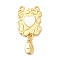 Brass Enamel Pendants, Real 18K Gold Plated, Cadmium Free & Lead Free, Long-Lasting Plated, Rectangle with Heart Charms, White, 32x15x2mm, Hole: 1.5mm and 1.6mm