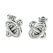 Non-Tarnish 304 Stainless Steel Stud Earrings, Knot, Stainless Steel Color, 15.5x17mm