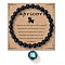 Birthstone Natural Black Obsidian Round Bead Stretch Bracelets, Alloy Resin Constellation Charm Bracelets for Men Women, with Greeting Card, Capricorn