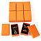 Rectangle Cardboard Paper Jewelry Box, Rhombus Print Jewelry Case with Sponge Inside, for Earring Packaging, Saddle Brown, 8.1x5.1x2.6cm
