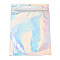 Rectangle Zip Lock Plastic Glitter Holographic Bags, Resealable Bags, Clear, 16x11cm, Hole: 8mm, Unilateral Thickness: 2.3 Mil(0.06mm)
