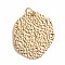 304 Stainless Steel Hammered Pendants, with Jump Ring, Nuggets, Golden, 32.5x27.5x1mm, Hole: 5mm
