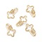 Brass Micro Pave Cubic Zirconia Screw Carabiner Lock Charms, for Necklaces Making, Quick Links, Cross, Clear, Golden, 25x16x2mm