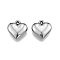 Non-Tarnish 201 Stainless Steel Pendants, Heart, Stainless Steel Color, 17x17x5mm, Hole: 1.6mm