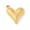 304 Stainless Steel Heart Pendants, Golden, 16x15x4mm, Hole: 1mm