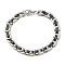 Two Tone 201 Stainless Steel Link Chain Bracelet, 304 Stainless Steel Clasps, Black, 8-7/8 inch(22.5cm), Wide: 8mm