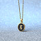 Alloy Black Enamel Flat Round with Letter Pendant Necklaces for Women, Golden, Letter K, 17.72 inch(45cm)