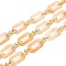 Rack Plating Acrylic & CCB Plastic Chain, Long-Lasting Plated, PeachPuff, 20x10.6x3mm, 5m/roll