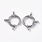 Tarnish Resistant 304 Stainless Steel Smooth Surface Spring Ring Clasps, Stainless Steel Color, 22x18x4.5mm, Hole: 3mm