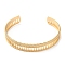 304 Stainless Steel Hollow Oval Cuff Bangles, Golden, Inner Diameter: 2-1/4 inch(5.8cm)