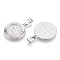 Brass Pendants, Cadmium Free & Nickel Free & Lead Free, Twelve Constellations, Flat Round, Platinum, 24x20.5x2mm, Hole: 3.5x7mm