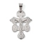 Non-Tarnish 304 Stainless Steel Pendants, Crucifix Cross Charm, Stainless Steel Color, 27x20x3mm, Hole: 7x5mm