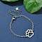 304 Stainless Steel Paw Print Link Bracelets, Cable Chain Bracelets for Women, Stainless Steel Color, 5-1/2 inch(14cm)