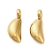 304 Stainless Steel Charms, Ion Plating(IP), Moon Charm, Golden, 10.5x4x3mm, Hole: 1.8mm