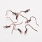 Brass Earring Hooks, Ear Wire, with Horizontal Loop, Nickel Free, Red Copper, 17~19x16~18x0.8mm, Hole: 2mm
