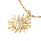 Clear Cubic Zirconia Sun Pendant Necklace, 304 Stainless Steel Jewelry for Women, Golden, 17.72 inch(45cm)