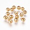 304 Stainless Steel Beads, Round, Real 18K Gold Plated, 5x4.5mm, Hole: 2mm