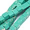 Synthetic Imperial Jasper Beads Strands, Cube, Dyed, Medium Aquamarine, 8~8.5x8~8.5x8~8.5mm, Hole: 1.2mm, about 46pcs/strand, 15.3 inch(39cm)