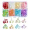 80Pcs 8 Colors Electroplate Transparent Glass Beads, Mixed Shapes, Mixed Color, 5~21x6~14x3~10mm, Hole: 0.9~1.2mm, about 10Pcs/color