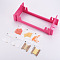 732Pcs 3 Colors Glass Seed Beads, 2Pcs Brass Beads, 1Pcs Slider Bead and Iron Needle, 1 Set Plastic Weaver Tools, Braided Nylon Cord for DIY Craft Jewelry Making Kit, Hot Pink, 26.2x10.2x2.2cm