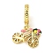 Rack Plating Brass Pendant, with Enamel, Long-Lasting Plated, Lead Free & Cadmium Free, Motorbike, Real 18K Gold Plated, 21.5mm, Hole: 4.5mm