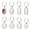 PH PandaHall 12pcs 6 Styles Sublimation Blank Keychains, Metal Heat Transfer Keychain Heart/Round/Square Photo Frame Keychain Blank Board Key Rings for DIY Crafts Keychains Jewelry Pendants Making