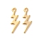 Brass Pendants, Lightning Charms, Real 18K Gold Plated, 12.5x4.5x1mm, Hole: 0.9mm
