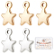 Beebeecraft 60Pcs 2 Colors Mini Star Charms Gold & Platinum Plated Star Dangle Pendants for DIY Crafting Jewelry Making