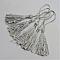 Polyester Tassel Decorations, Pendant Decorations, Silver, 130x6mm, Tassel: 70~90mm