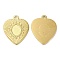 Ion Plating(IP) 304 Stainless Steel Pendant Cabochon Settings, Heart Charms, Real 18K Gold Plated, Tray: 8x6mm, 23x19x1.5mm, Hole: 1.5mm