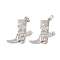 Rack Plating Brass Micro Pave Clear Cubic Zirconia Pendants, with Jump Ring, Long-Lasting Plated, Shoes/Boot, Platinum, 20x18x2mm