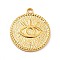 Ion Plating(IP) 304 Stainless Steel Pendants, Flat Round with Eye, Real 18K Gold Plated, 22x19x2mm, Hole: 1.8mm