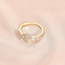 Fashionable Brass Cubic Zirconia Cuff Rings, Letter, Open Rings, Golden, Letter A, Inner Diameter: 16~19mm
