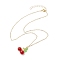 Brass Cable Chains Necklace,  Cherry Pendant Necklaces, Golden, 18.31 inch(465mm)