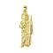 Brass Micro Pave Clear Cubic Zirconia Pendants, Cadmium Free & Nickel Free & Lead Free, Real 18K Gold Plated, Human, 37.5x13.5x6mm, Hole: 4x3mm