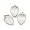 Natural Quartz Crystal Faceted Pendants, Rack Plating Brass Strawberry Charms, Platinum, 18x11x5~5.5mm, Hole: 1.2mm
