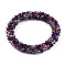 Glass Beaded Crochet Stretch Bracelet, Fashion Nepal Bracelet for Women, Purple, Inner Diameter: 1-7/8 inch(4.7cm)