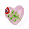 Handmade Bumpy Millefiori Glass Beads, Heart & Flower, Pink, 19.5~20.5x19.5~20x11~12mm, Hole: 1.5~2mm