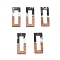 Pearlized Resin & Walnut Wood Pendants, Two Tone Geometric Charms, Rectangle, 38x14.5x2.5mm, Hole: 2mm