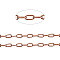 Brass Cable Chains, Unwelded, with Spool, Oval, Cadmium Free & Nickel Free & Lead Free, Red Copper, 5x2x1mm, about 301.83 Feet(92m)/roll