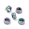 Ion Plating(IP) 304 Stainless Steel Grooved Beads, Column, Rainbow Color, 8x4mm, Hole: 5mm