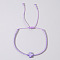 Bohemian Shell Cross Bracelets, Adjustable Glass Seed Bead Braided Bracelets, Lilac, 7-1/8 inch(18cm)