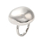 Oval Brass Finger Rings for Women, Cadmium Free & Lead Free, Platinum, Inner Diameter: 17mm