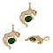 3Pcs Rack Plating Brass Micro Pave Cubic Zirconia Pendants, Cadmium Free & Lead Free, Leopard, Real 18K Gold Plated, 24x33x5.5mm, Hole: 4x8mm